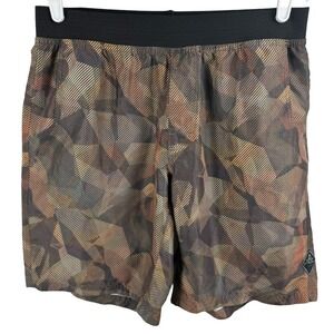 Prana Men's Breathe Medium‎ Athletic Shorts Geometric Print Activewear